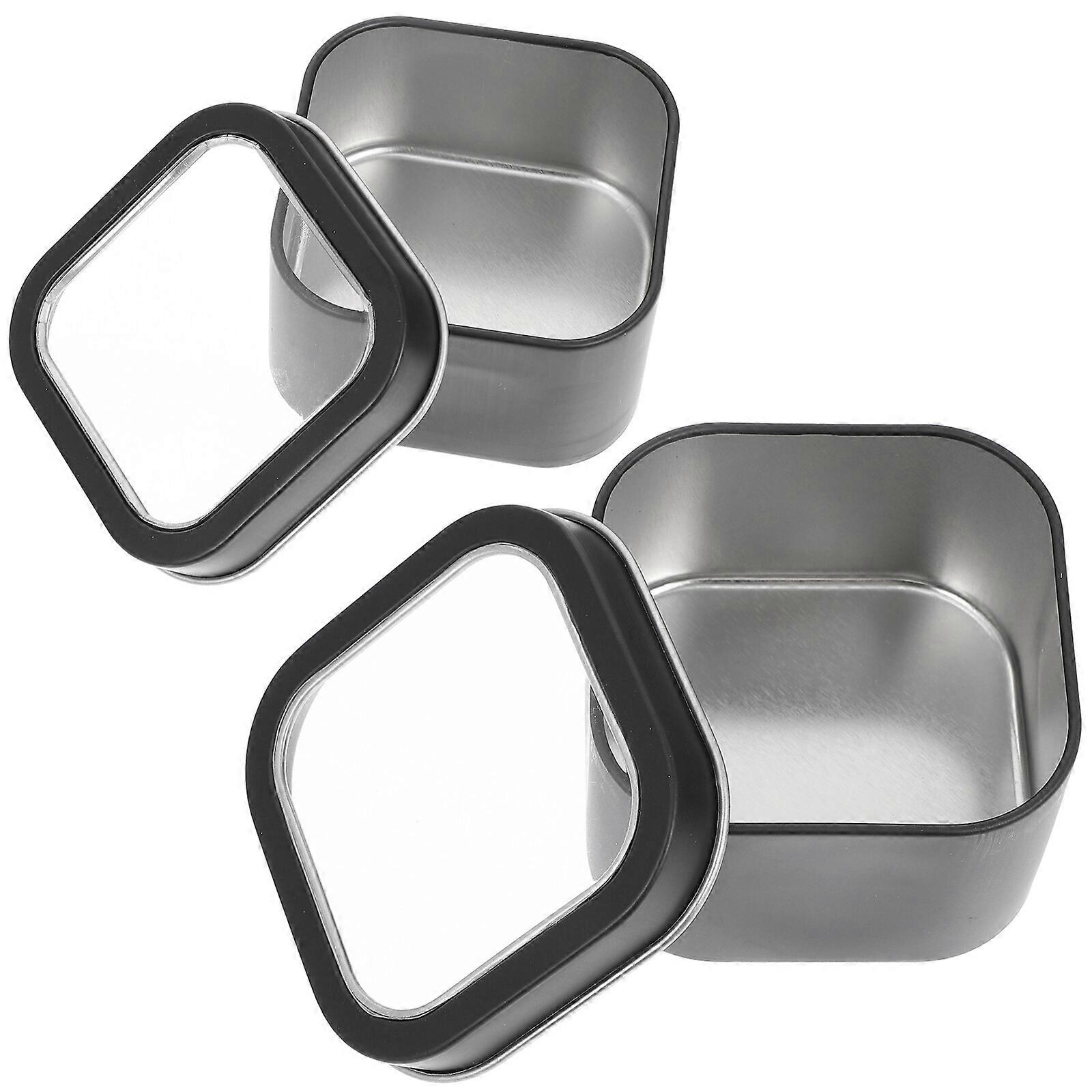 2 Pcs Candle Storage Jar Containers with Lids Tin Open The Window