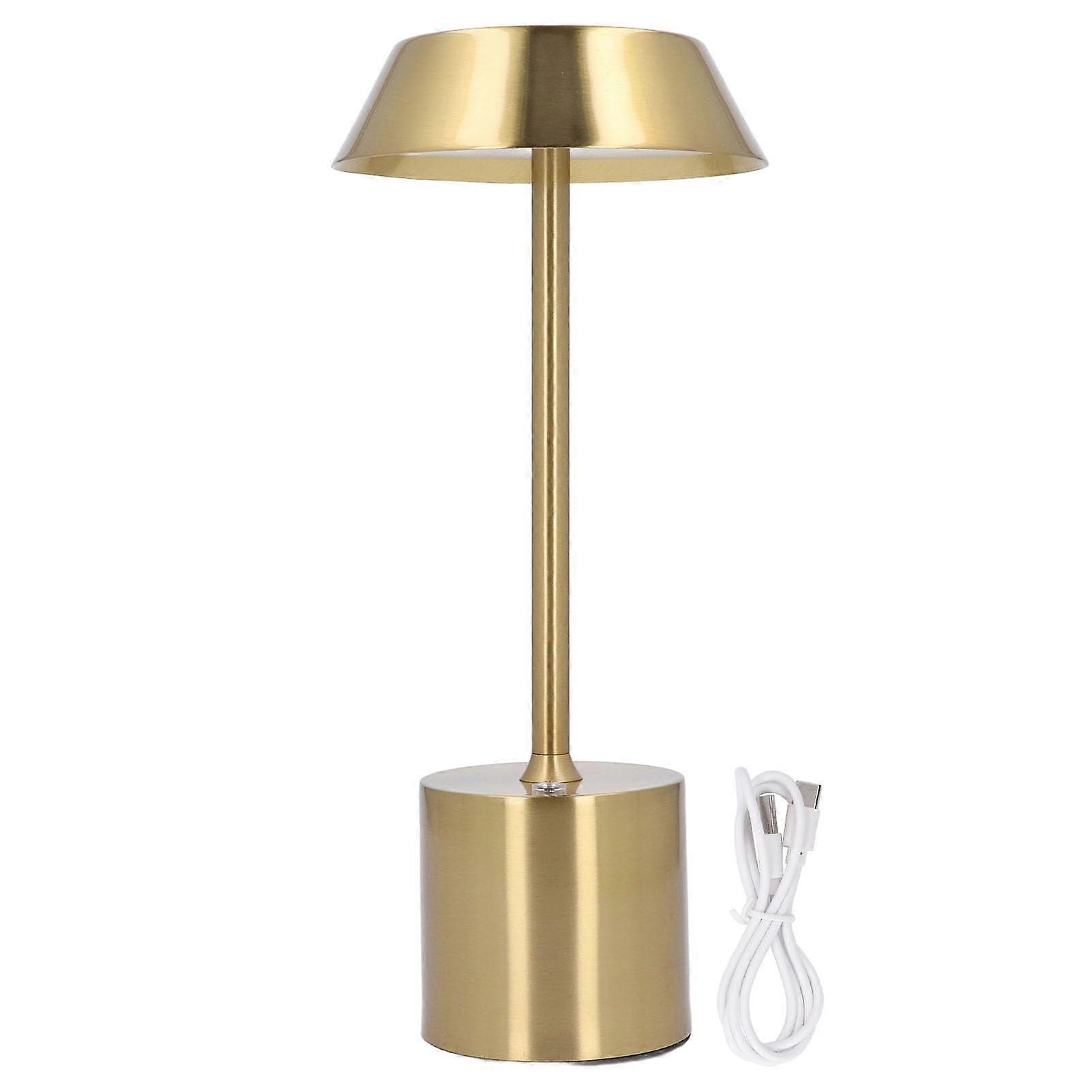 Gold Cordless Rechargeable LED Desk Lamp with Touch Control, 3 Color Modes, USBC Charging for Bedroom Camping