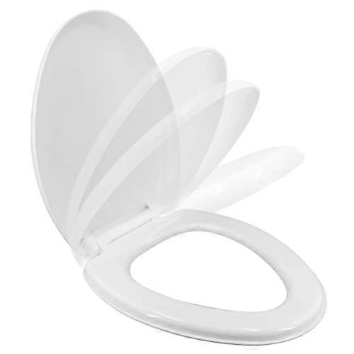 Soft Close Toilet Seat White with NonSlip Bumpers, Universal Fit, Durable ScratchResistant Surface
