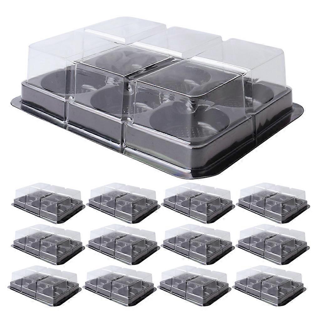 Masteelf 50pcs Pastry Mini Cake Packing Boxes Glutinous Rice Dumpling Wrapper with 6 slots Cake Box