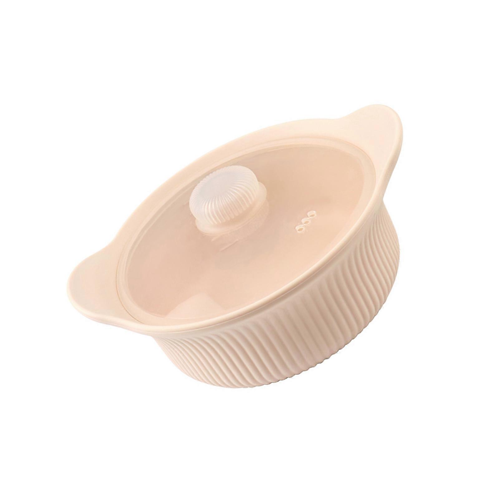 Space Saving Silicone Steamer 3 Compartments Microwave Pot NonStick Microwave Steaming Pot with Handle and Lid Multicolor