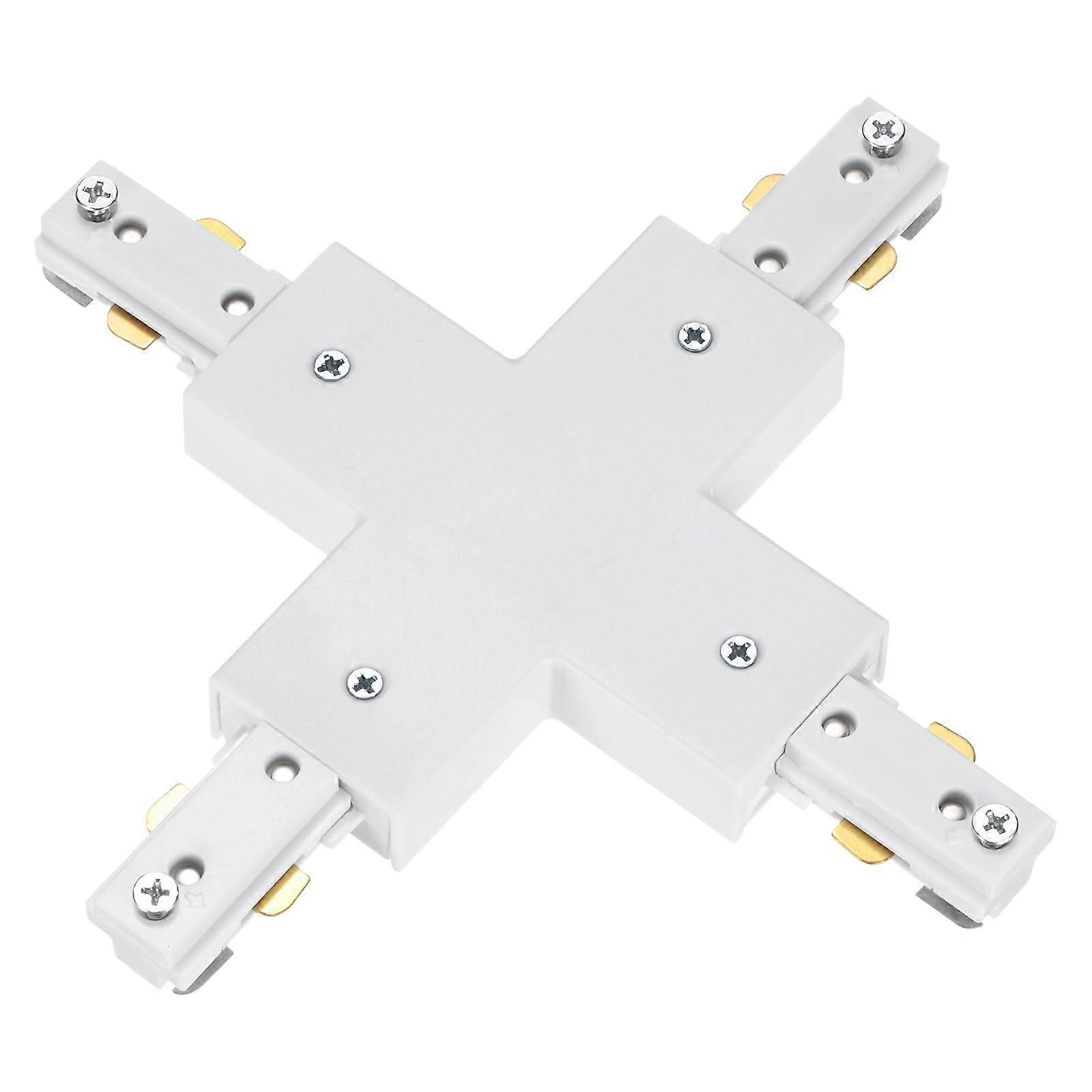 H Track Lighting Connector X Shape 3 Wire Single Circuit 110220V White for Ceiling Spotlights