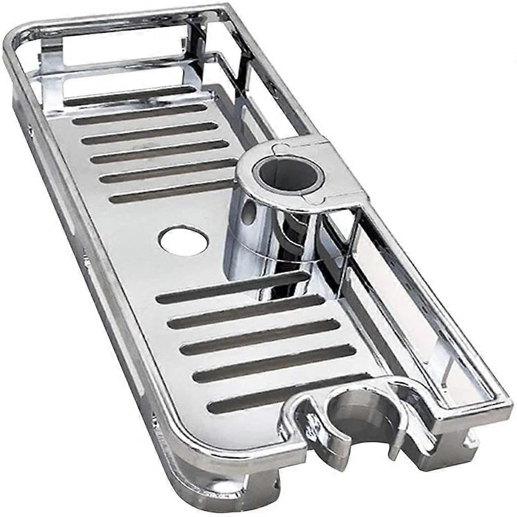 Adjustable Shower Shelf with Drain Holes, Detachable ABS Bathroom Storage Rack, SpaceSaving Design