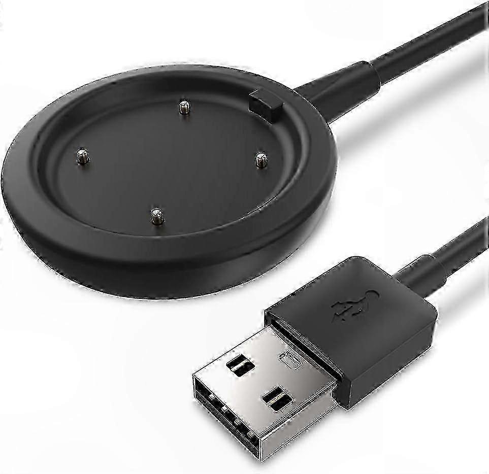 Black Watch Charging Cable for Fitness Tracker - Data Sync and Power Cord Adapter