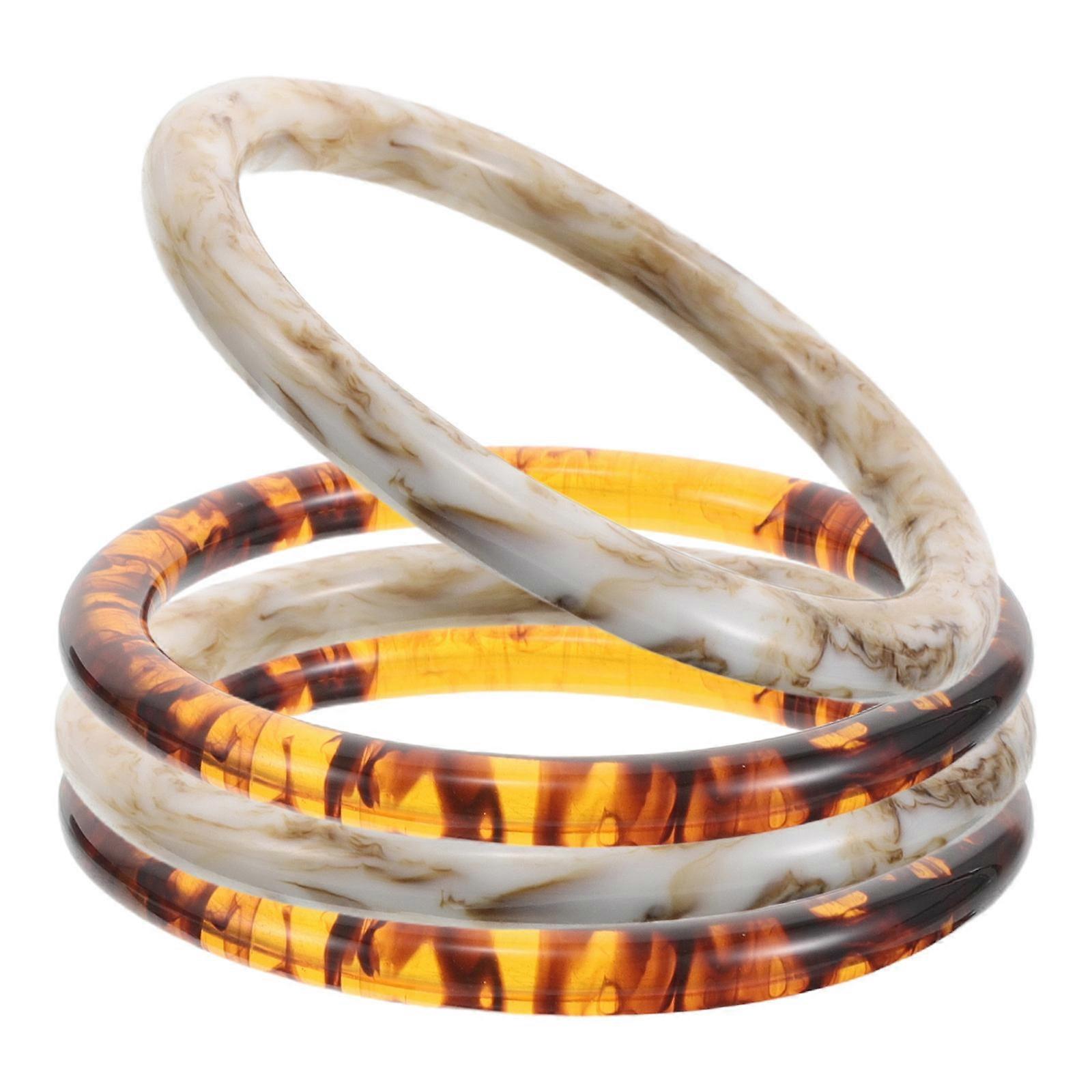 Braided Purse Replacement Handle for Bag Making 4Pcs D Shape Resin Handles