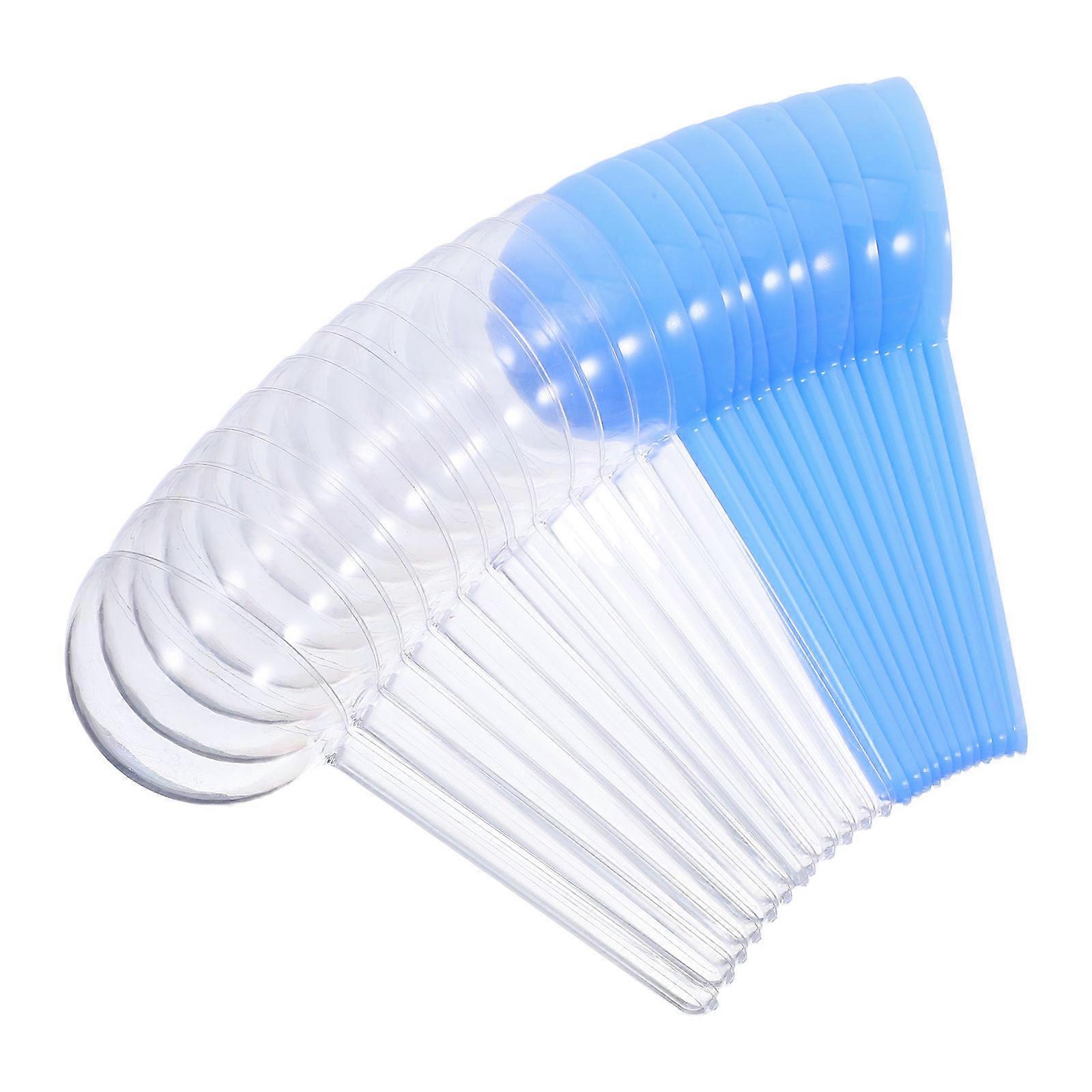 Sky-Blue Plastic Lollipop Container Clear Round Candy Storage for Packaging 48Pcs