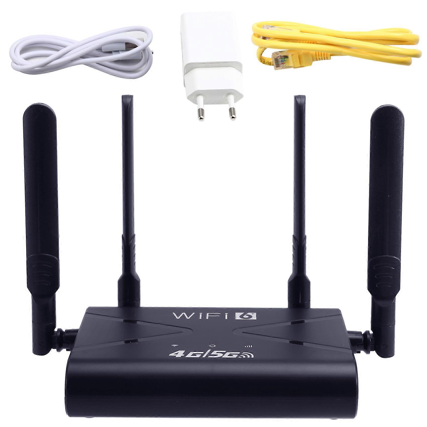 WiFi6 LTE Wireless Router 300Mbps High-Speed 4G 5G CPE LTE Router with SIM Card Slot 4 Antennae for Phone Laptop EU PLUG