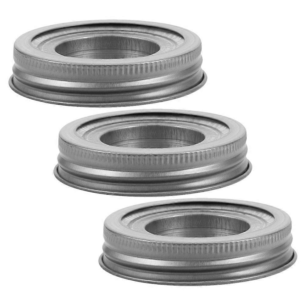 Metal Candle Holder Jar Lid Insert for 3Sets Silver Candle Accessory