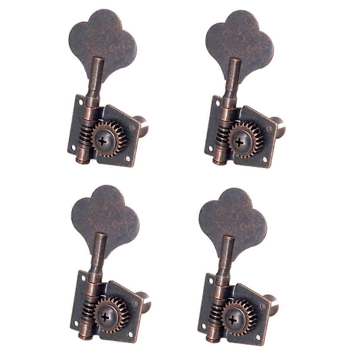 Guitar Vintage Open Bass Guitar Tuning Key Pegs Machine Heads Tuner 4R for 4 Strings Bass Red Bronze