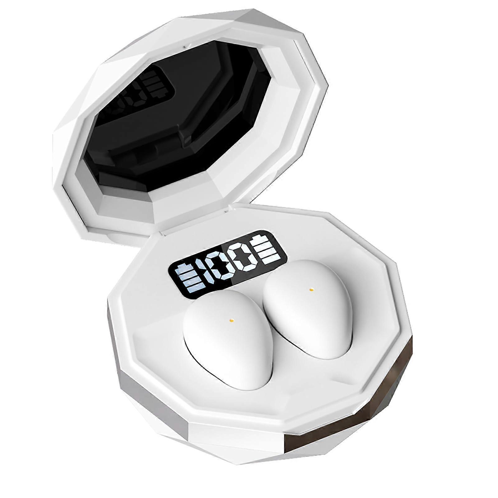 Sleeping Bluetooth Earphones Ergonomic Ultra Thin For Side Sleepers Bluetooth 5.4 HiFi Noise Cancelling White For Running