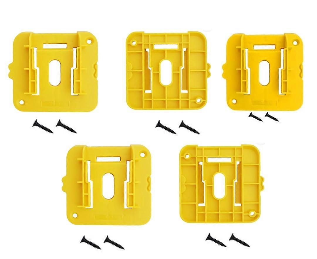 20V Battery Holder Wall Mount Rack with Screws, Secure SpaceSaving Storage (5 Pack) for Dewalt