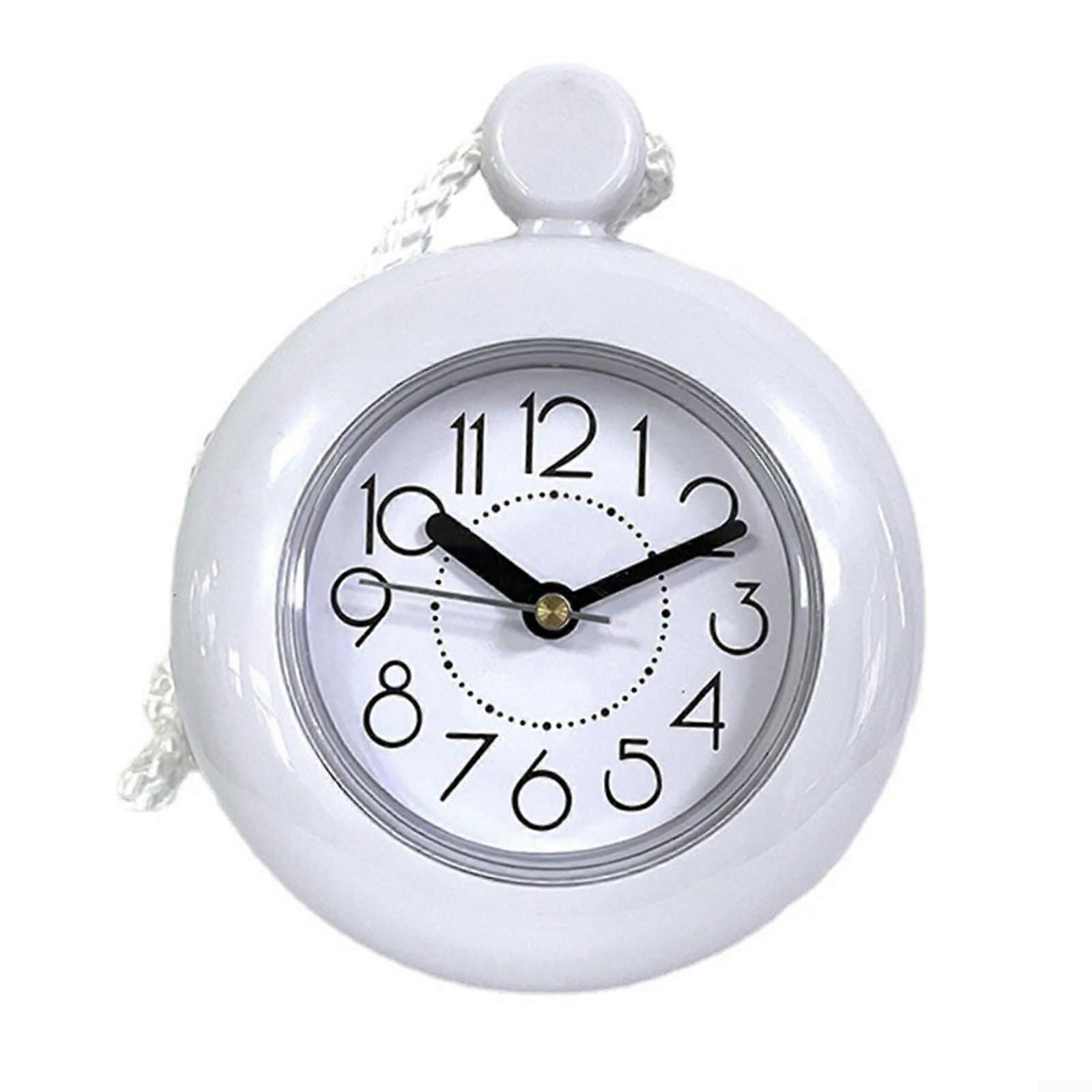 Waterproof Bathroom Wall Clock with Alarm and Towel Hook, Hanging 11.5cm Shower Timer