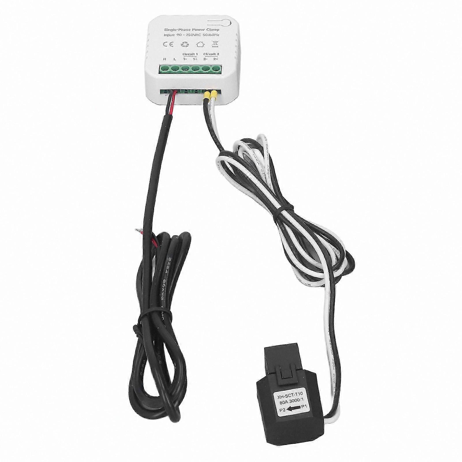 Smart WiFi Energy Monitor for Real-Time Power Tracking, 90-250VAC-Compatible App-Controlled Meter with Remote Access Functionality