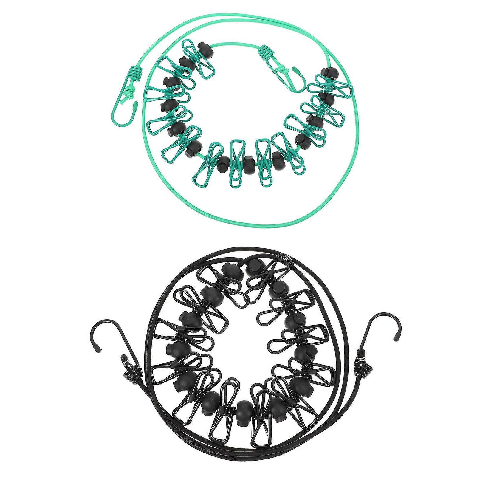 Multifunctional Outdoor Telescopic Clothesline Windproof 6Pcs Set