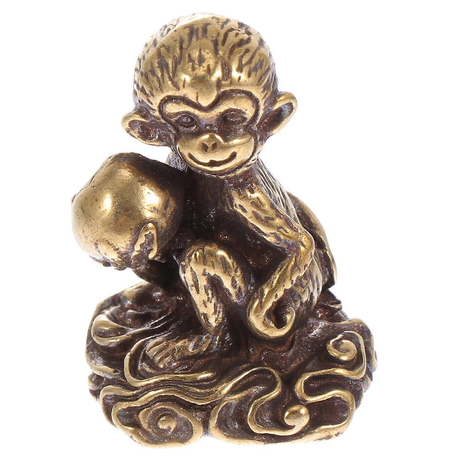 Golden Copper Monkey Decor for Decoration 1Pcs Mini Desktop Ornament