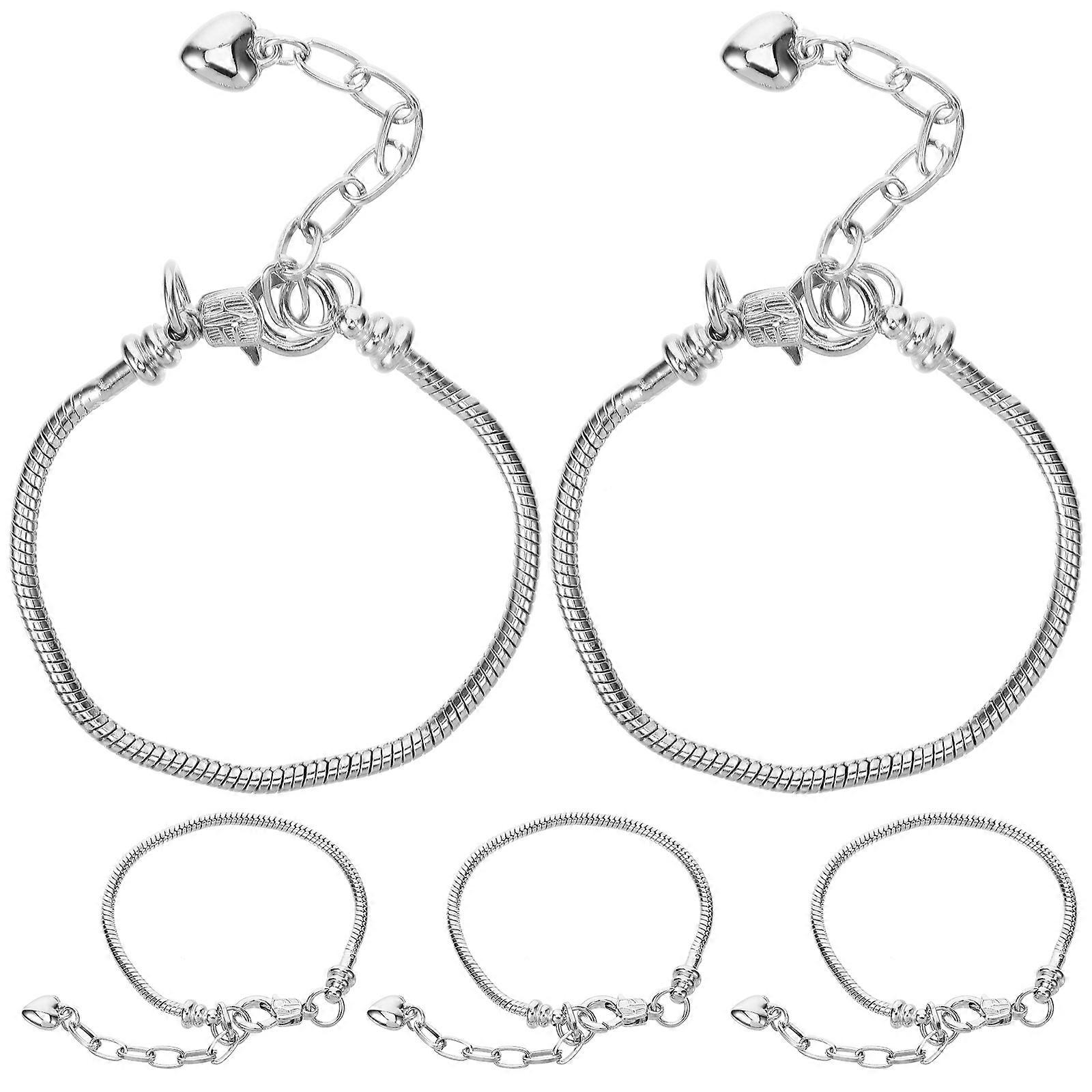 Jewellery-Making Chains Snake Bone Diy Decorative Silver 5Pcs