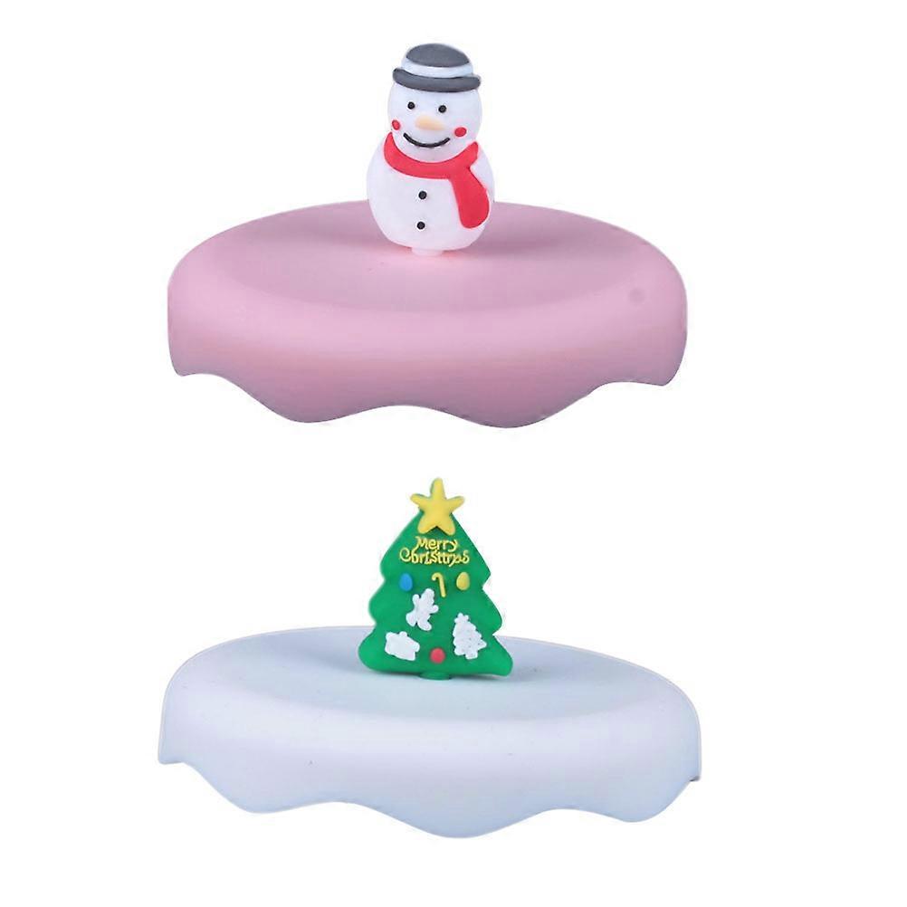 Christmas Silicone Cup Lids Leak Proof Mug Covers for Protection 2Pcs