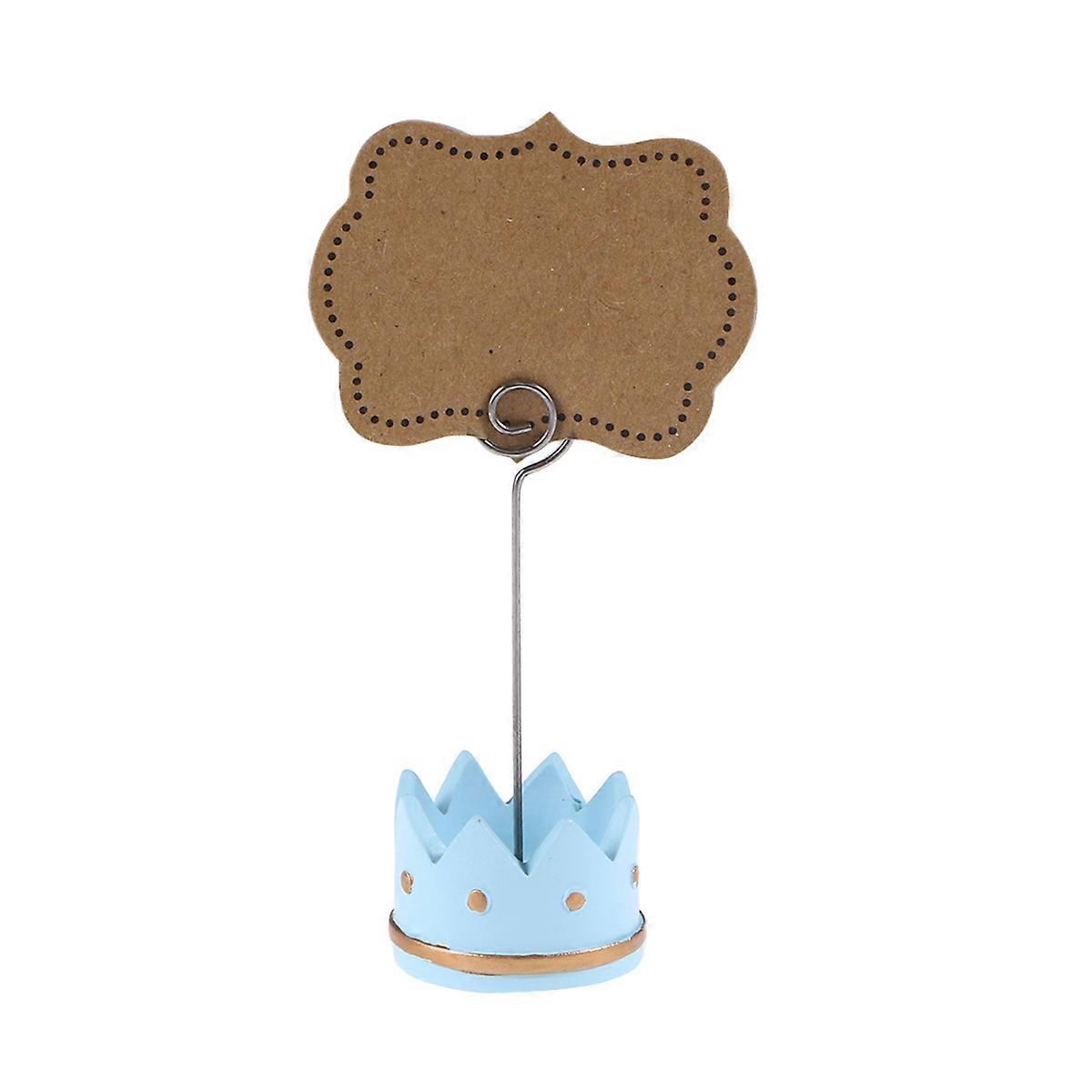 Place Holder Crown Clip for Wedding Table Setting 6Pcs Blue Decorative