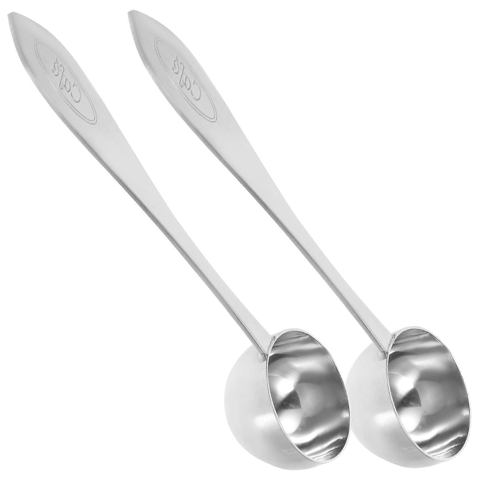 Stainless Steel Coffee Measure Spoon for Kitchen 2Pcs Silver