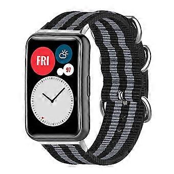 Für Huawei Watch Fit 2 Nylon Schnellverschluss Uhrenarmband Edelstahl Ringe Schnalle Canvas Replacemen