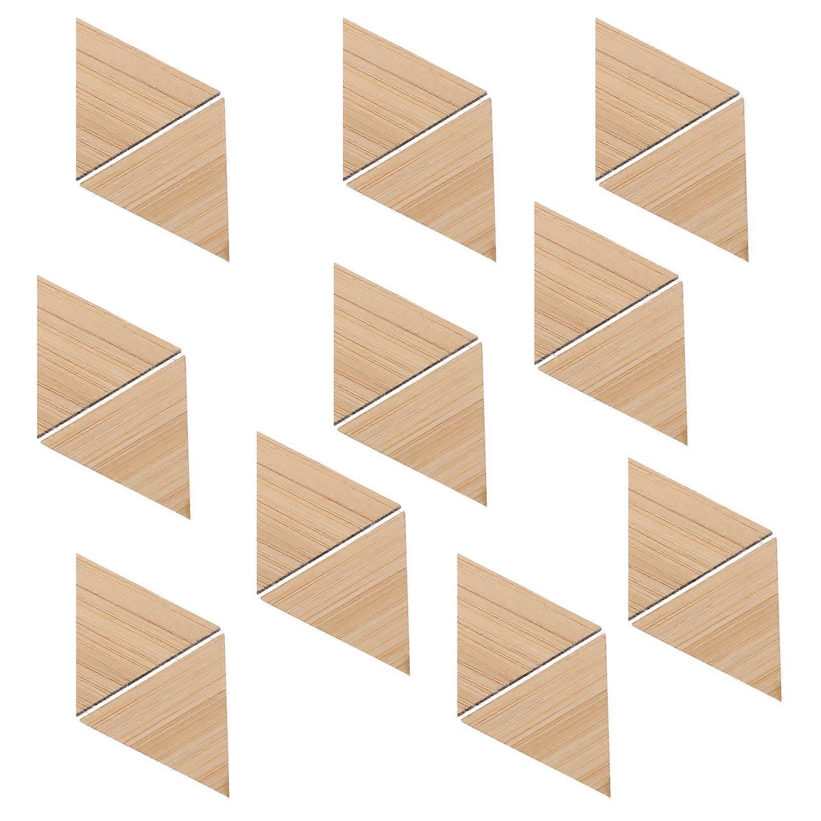 DIY Triangle Bamboo Pieces for Kids Playing with Smooth Surface Beige Color 20 Pieces
