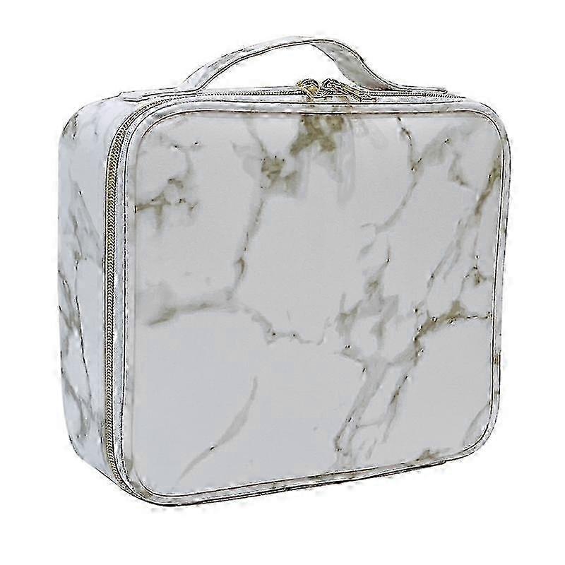 White marble patterned large capacity travel storage makeup bag