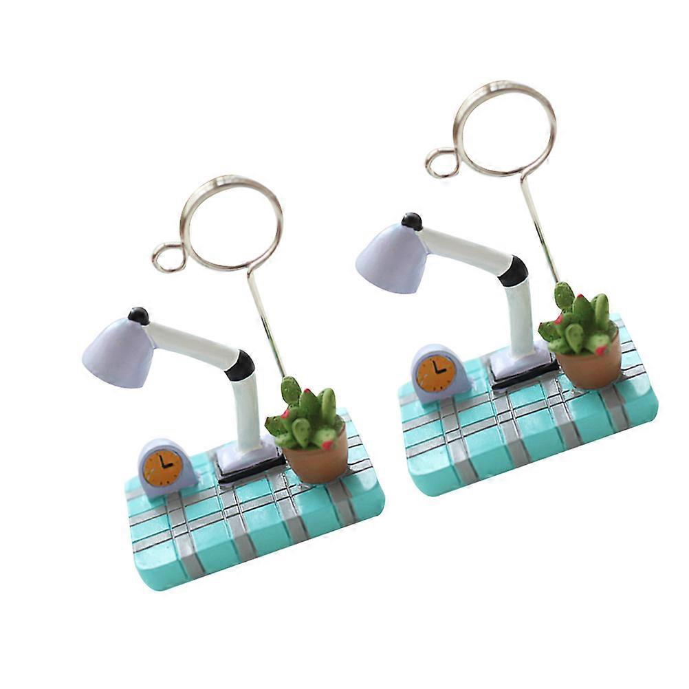 Creative Mini Table Lamp Photo Clips For Home Decoration Assorted Color 2Pcs