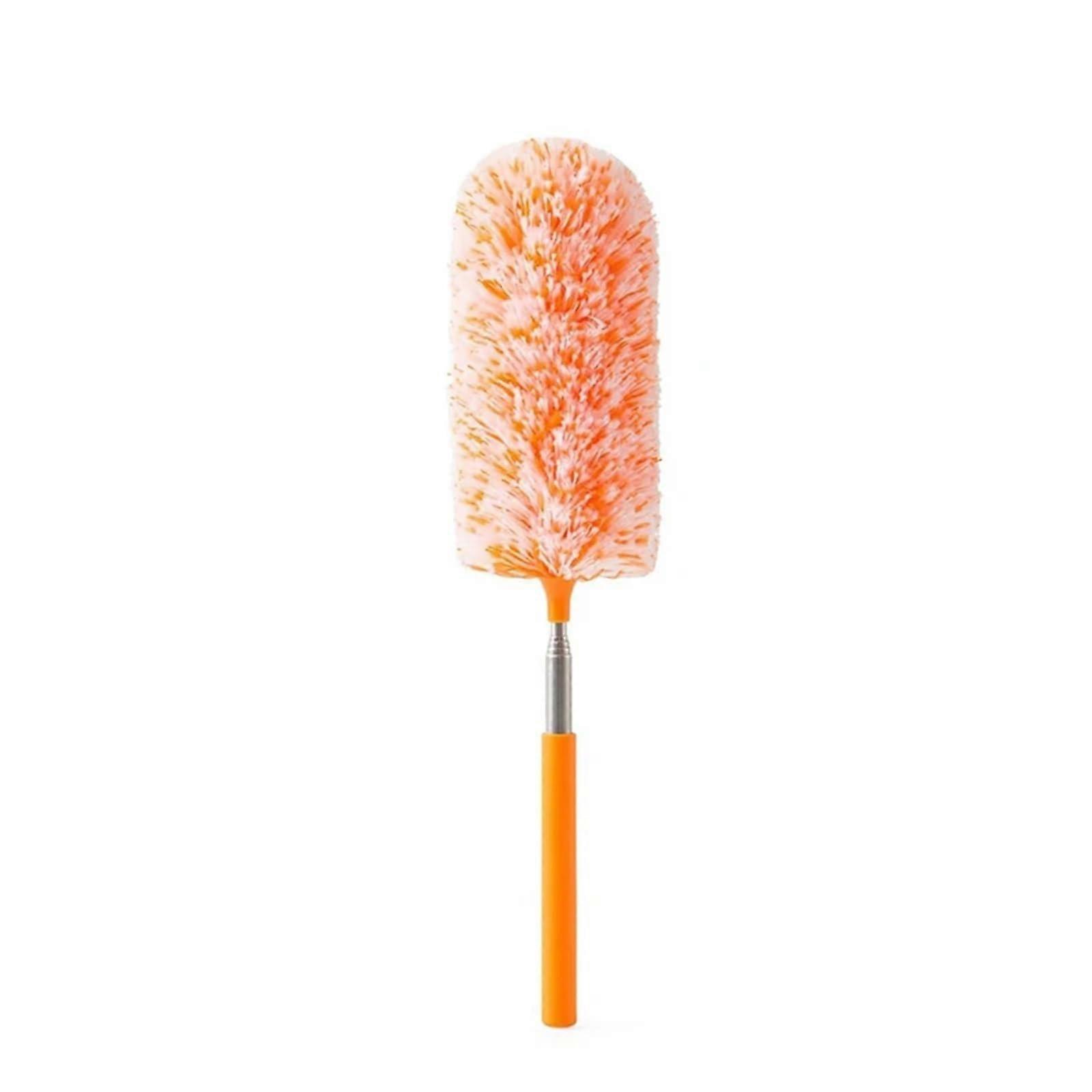 Microfiber Duster with Extendable Long Handle for MultiSurface Home and Car Cleaning  Orange