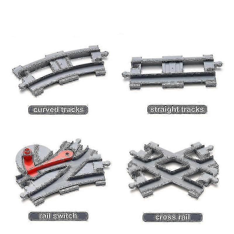 Duplo Train Tracks Blocks Crossover Parts Railway Switch Building Bricks Gift -gt