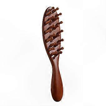 Long Handle Sandalwood Comb with 22 Teeth for Scalp Massage and Hair Health Support