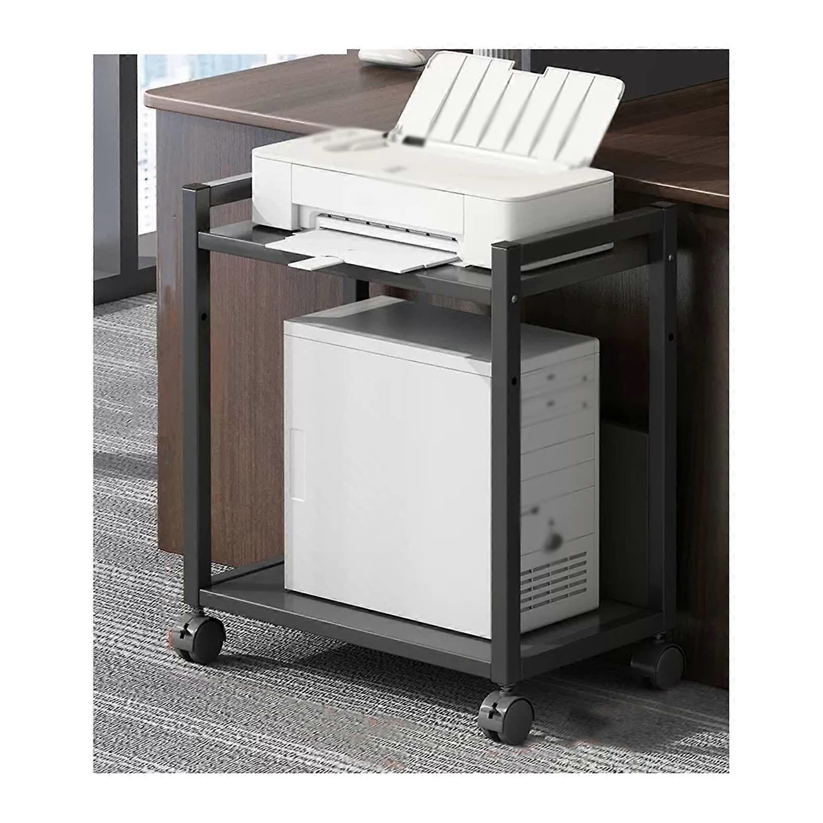 2Tier Printer Stand with Storage and Adjustable , Mobile Heavy Duty Printer Cart for Office