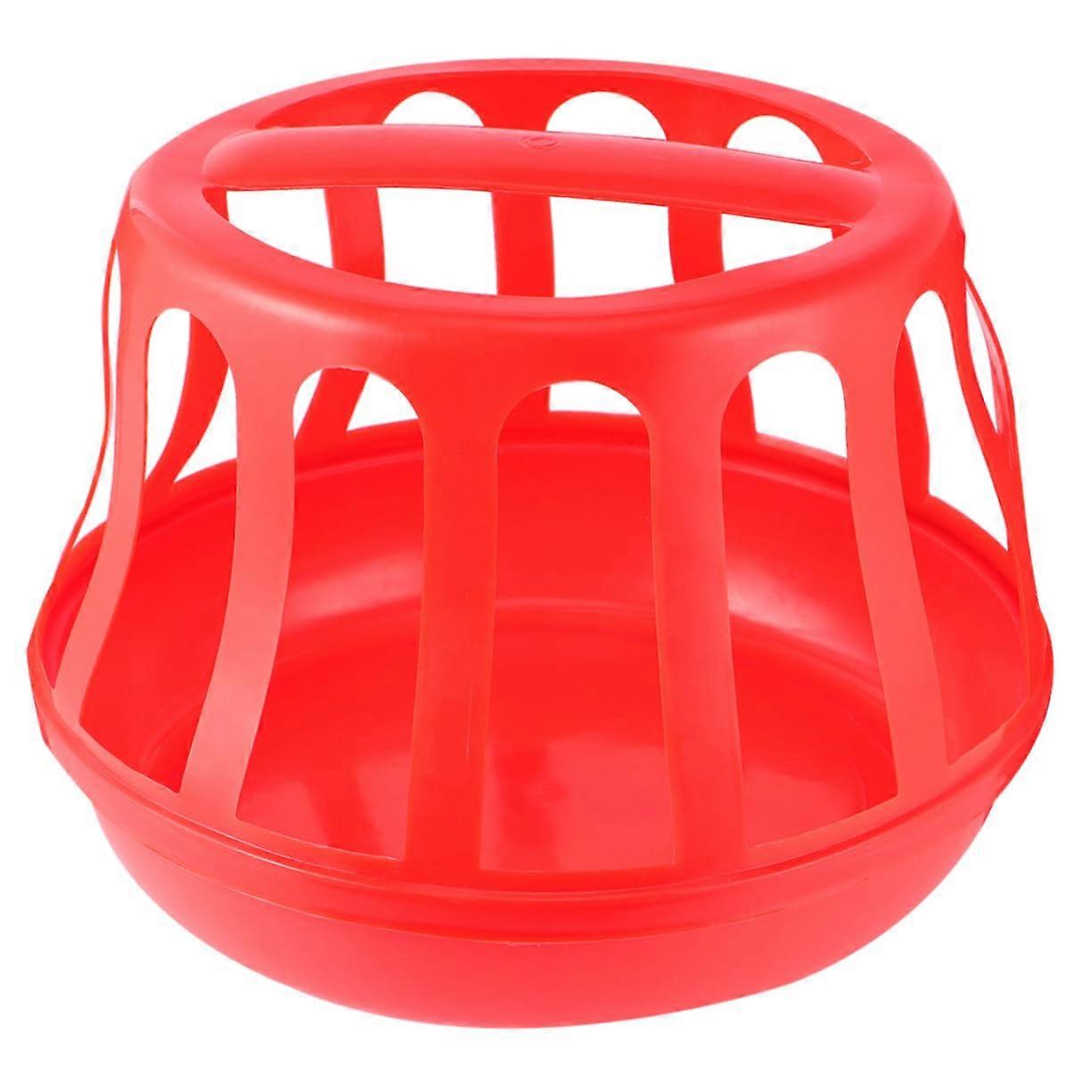 Chicken Feeder with Divider Guard, Durable Plastic Poultry Feed Dispenser, Easy Fill and Clean