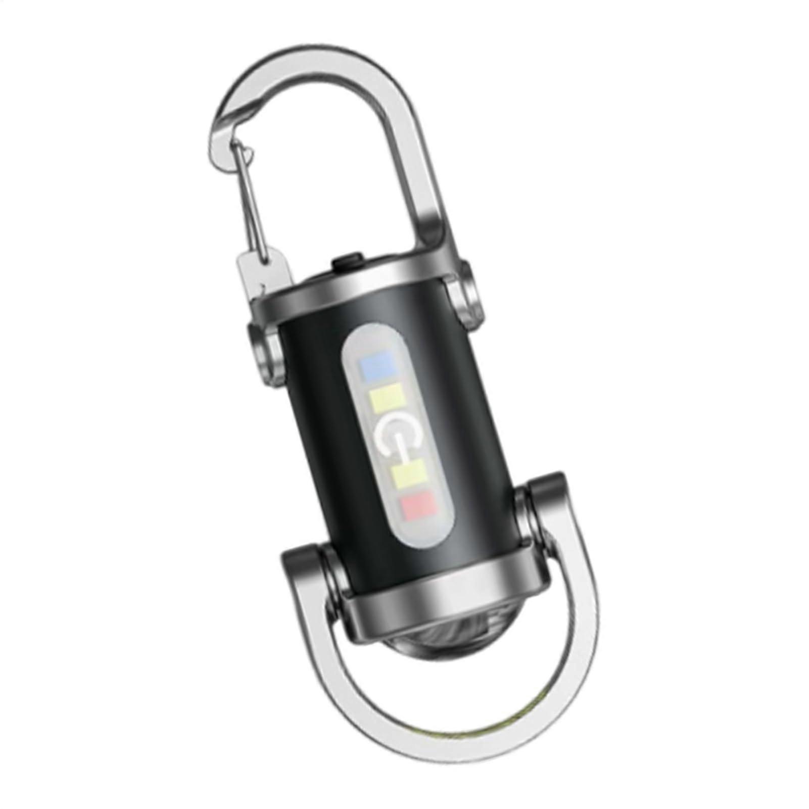 Keychain Flashlight Waterproof USB Rechargeable Mini LED Torch with 50m Beam for Outdoor