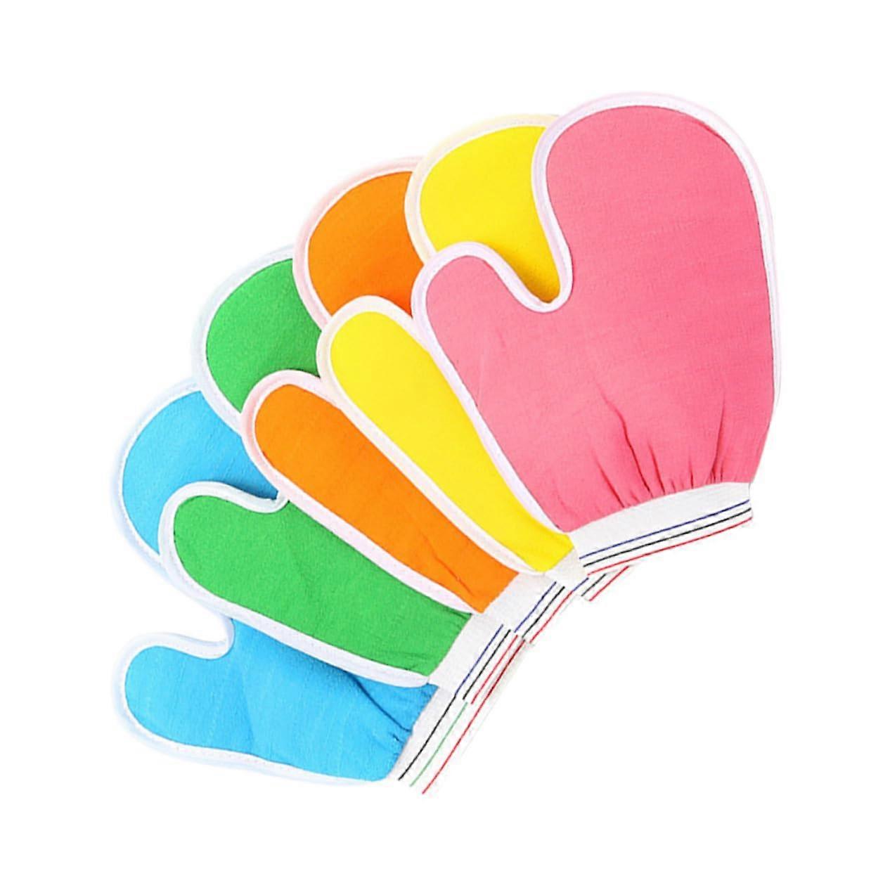 5pcs Exfoliating Shower Gloves Set for Deep Cleansing and Smooth Skin Spa Use