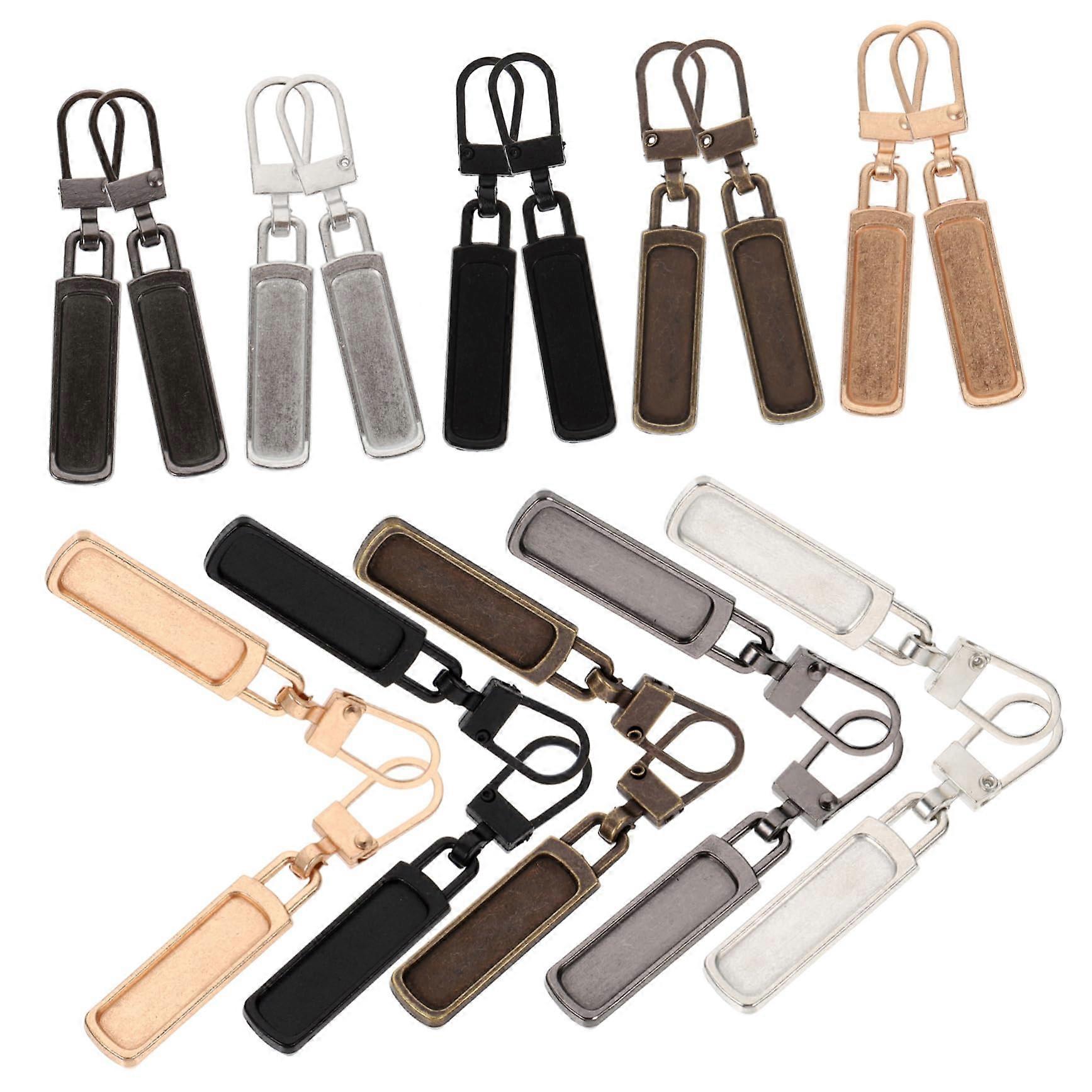Zipper Pull Replacement Kit 20pcs Durable Metal Tabs for Bags Jackets Luggage and Coat