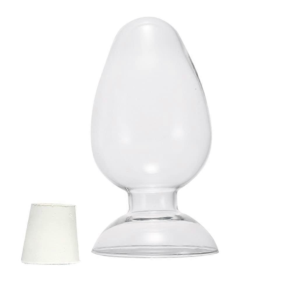 Clear Conical Glass Sample Bottle with Secure Stopper for Liquid and Powder Storage