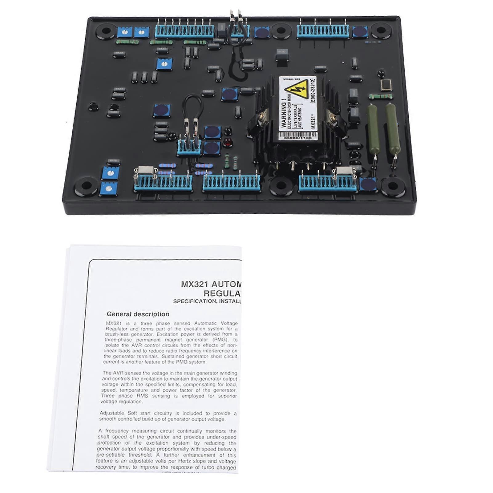 MX321 Automatic Voltage Regulator for Generators 3 Phase AVR Controller ±0.5% Precision Control