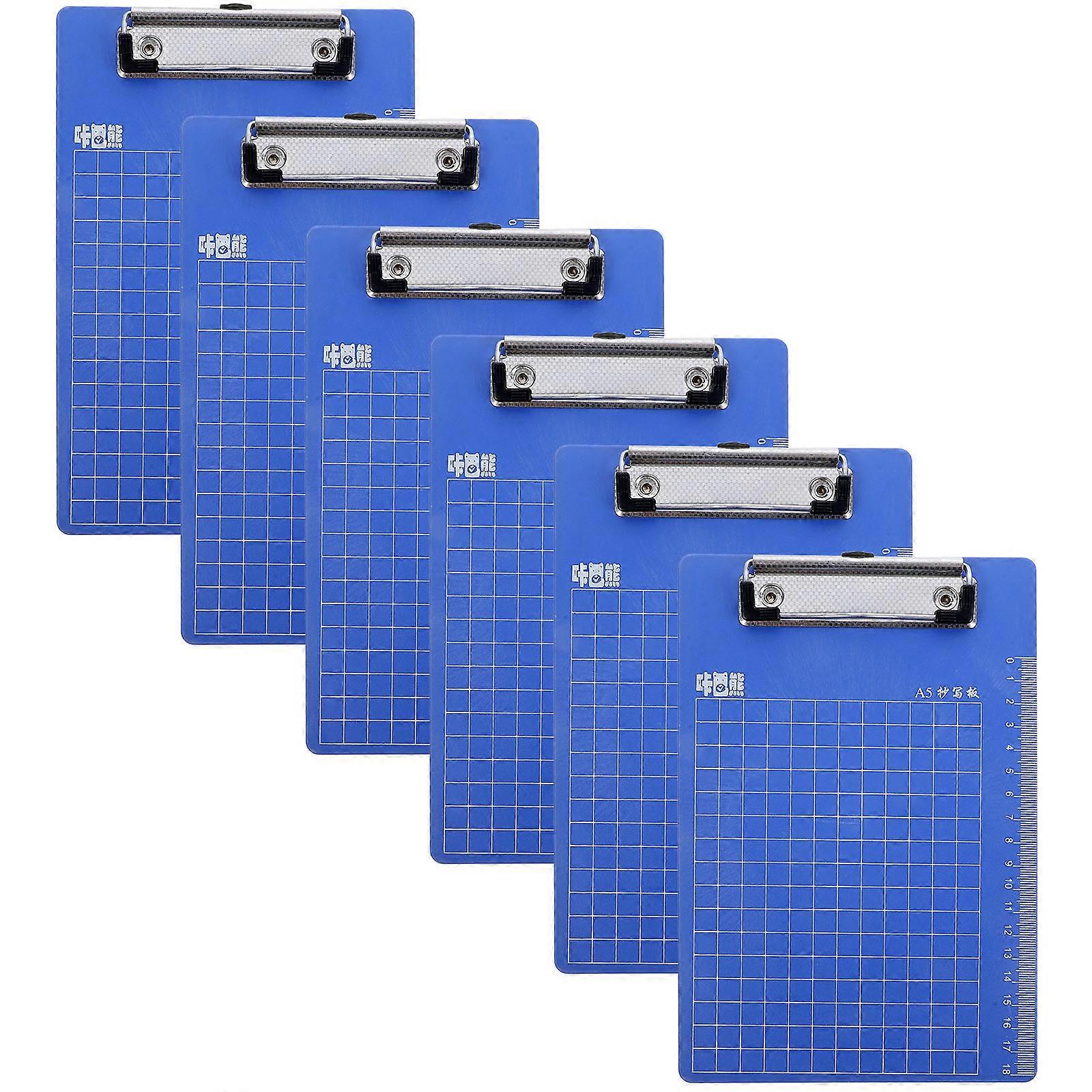 Transparent Plastic Clipboard A5 Clip Board for Office Use 6Pcs Set