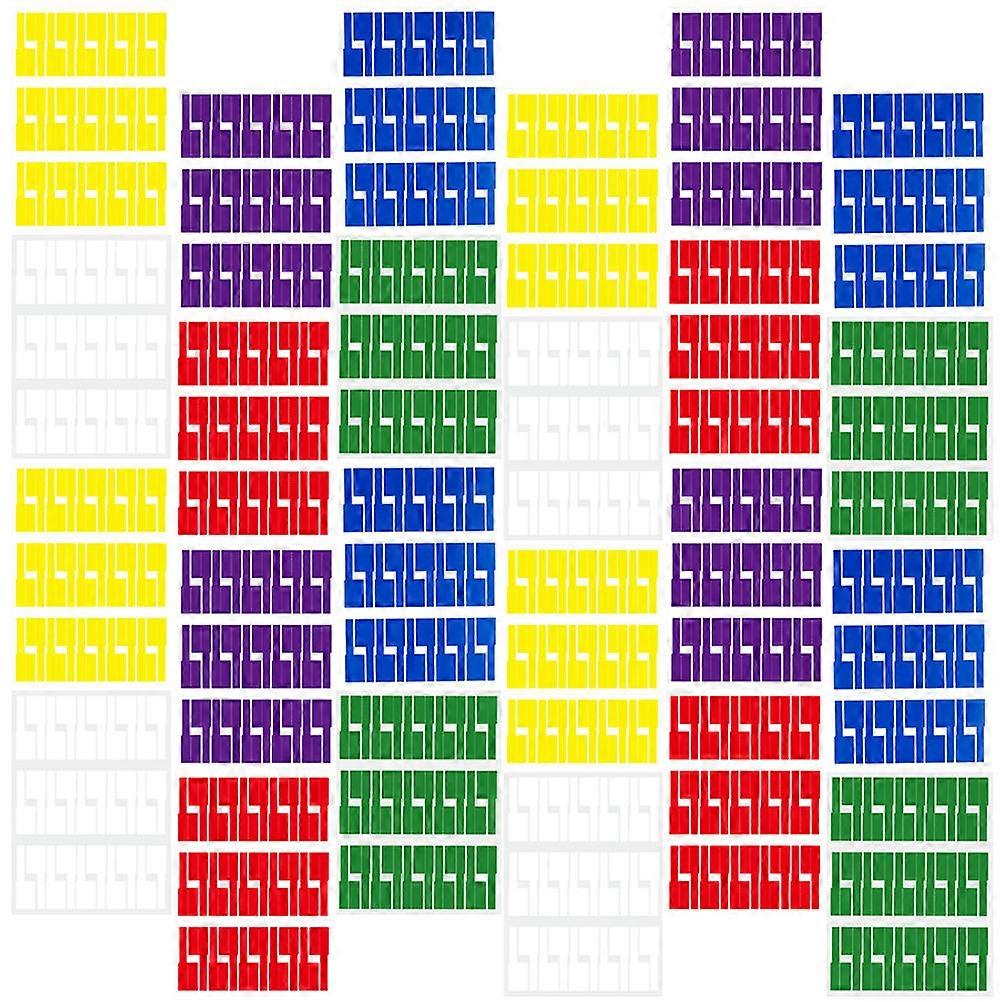 Adhesive Cable Labels Multicolor P-Shaped for Wire Marking 24 Sheets