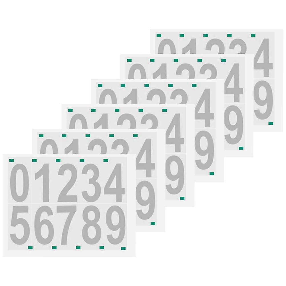 Assorted Color Wheel Recycling Bin Number Stickers for Mailbox 6 Sheets