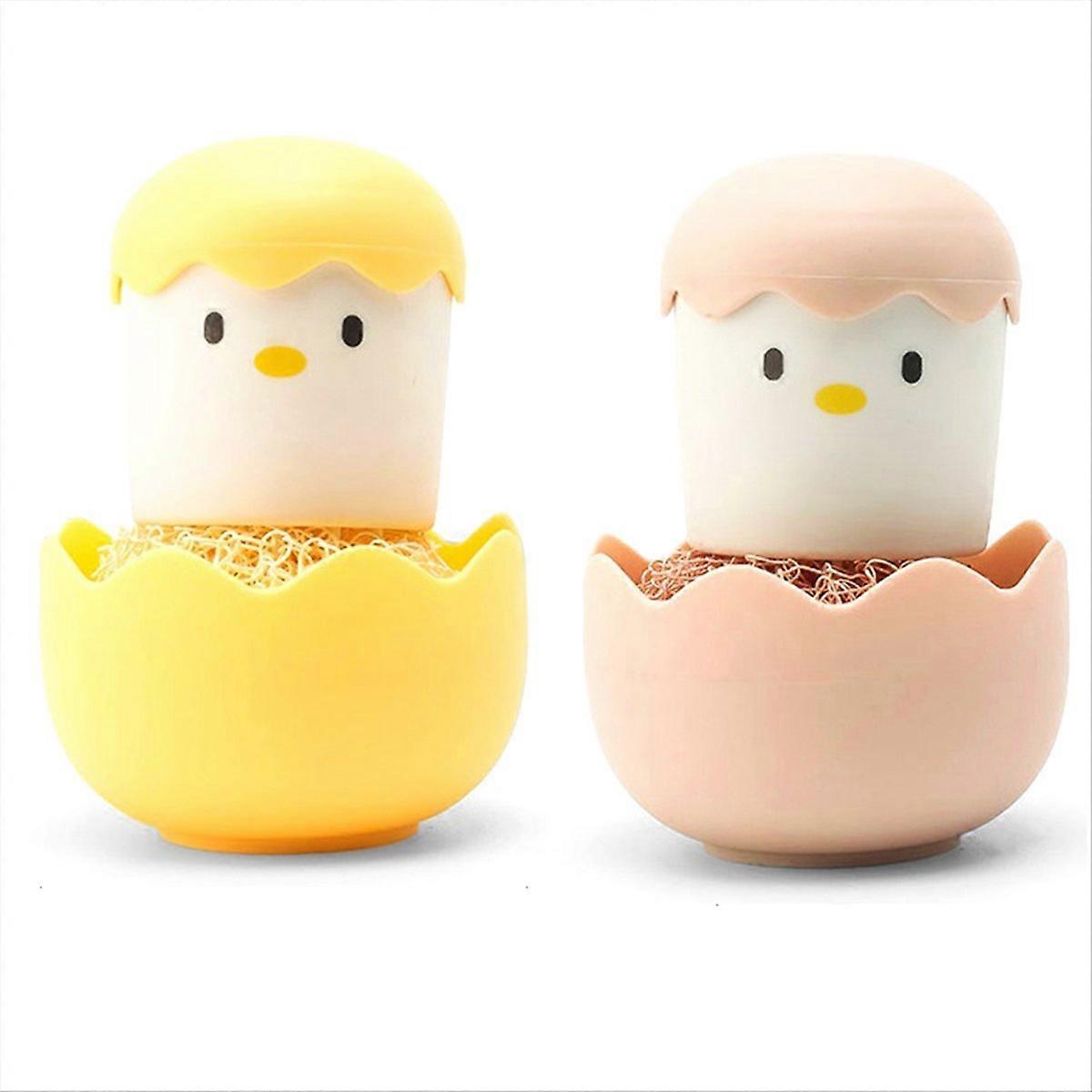 2 Pcs Egg Cleaning Brush Chick Brush Cute Egg Shape Scrubber