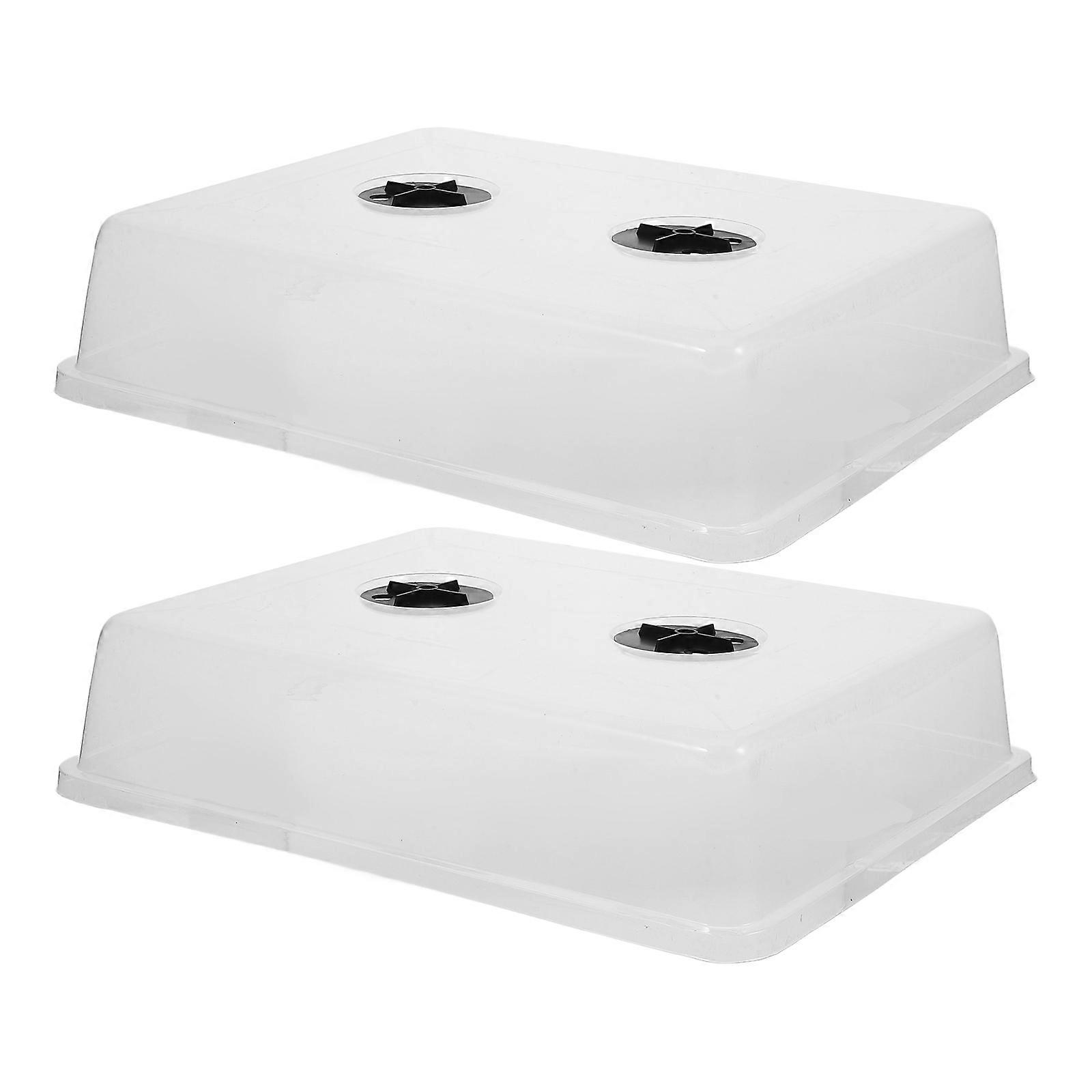 Nursery Pot Lid Plastic Cover Providing Moisturizing Function 4Pcs White