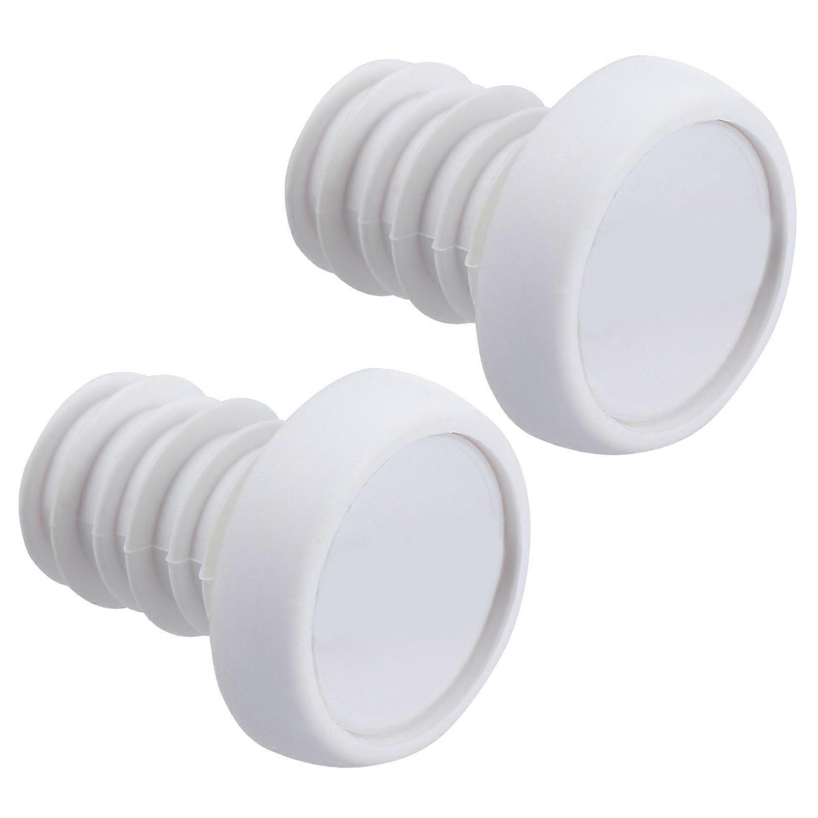 Universal Bike Handlebar Plug for Bar End Caps 1Pair White Polyester Rubber