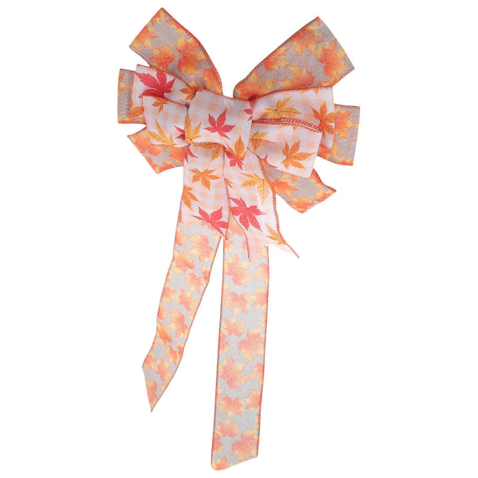Thanksgiving Bow Large Fall Bow Decorative Ribbon for Wreath