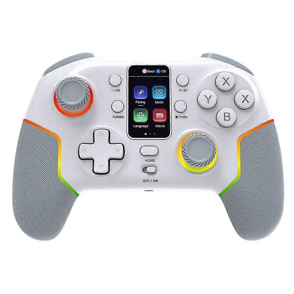 STK-7052 Bluetooth Wireless Game Controller with Screen for Switch Android IOS PC Six-Axis Vibration RGB Lighting B