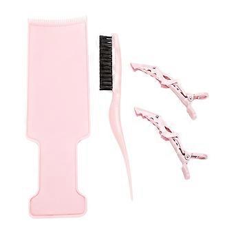 4Pcs/Set Hair Coloring Board with Clips Long Handle Brush Styling Tools Long Hair Dyeing