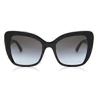 Dolce & Gabbana DG4348 501/8G Vollrand-Sonnenbrille für Damen, schwarz, Schmetterlingsform, UV3-Schutz, Original