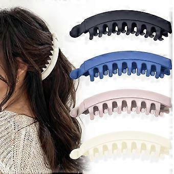 Presilhas de cabelo femininas, conjunto de 4 presilhas grandes de 13 cm com garras antiderrapantes, acessórios para cabelo femininos, presilhas banana de fixação forte para cabelos grossos e finos.