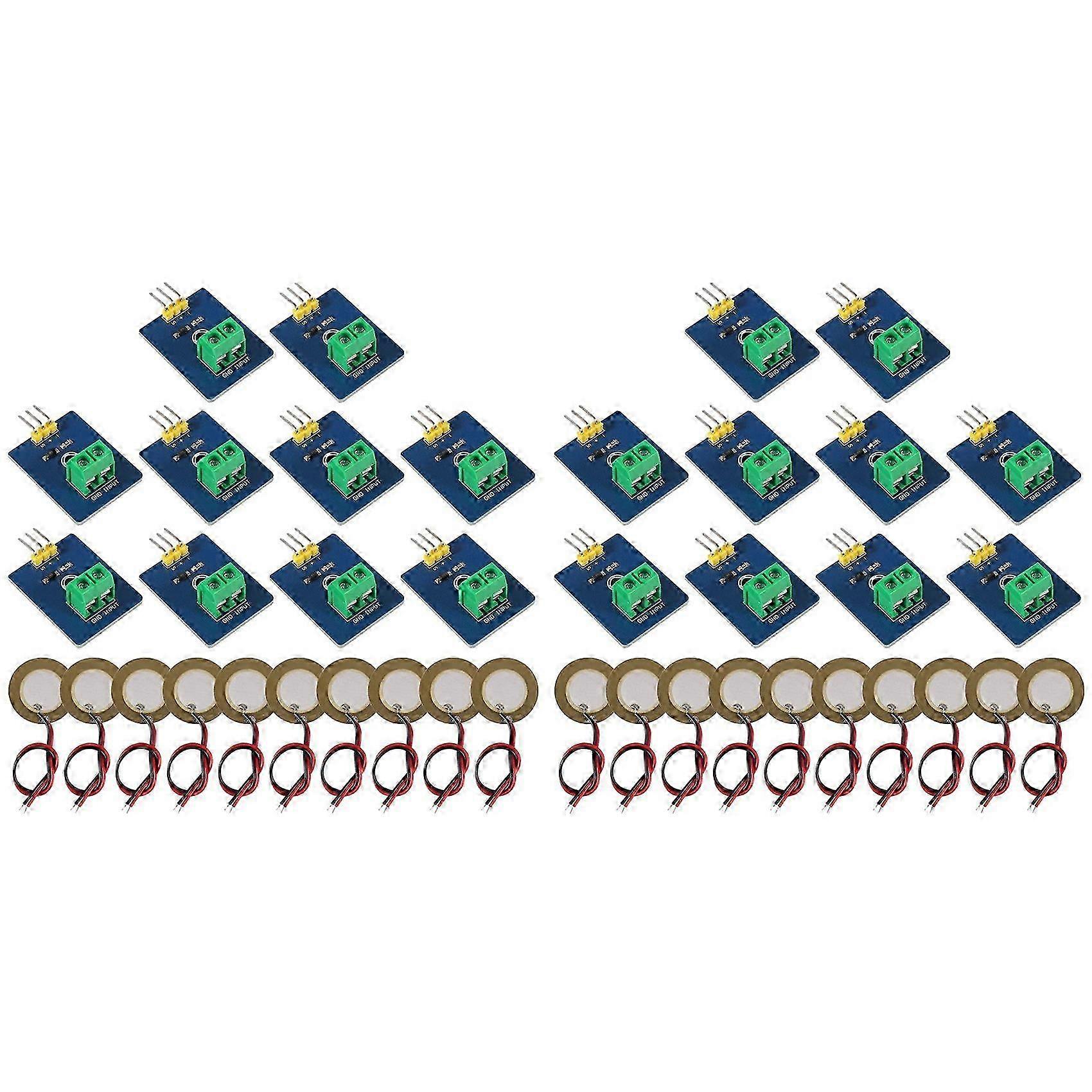 20pcs Piezoelectric Sensor Analog Ceramic Sensor Module Piezoelectricity compatible with DIY KIT