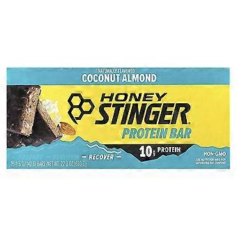 Honey Stinger, proteïnereep, kokos-amandel, 15 repen, 42 g per stuk